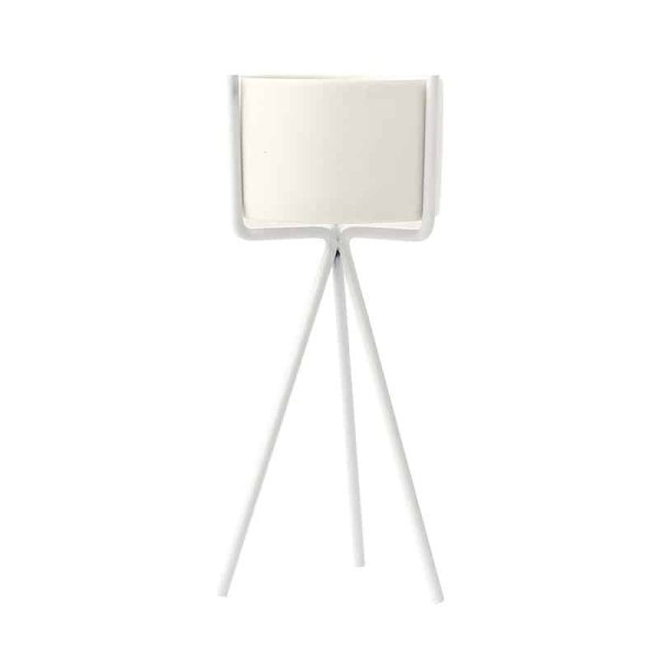 Schwarz-weißer Sukkulentenständer mit Topf